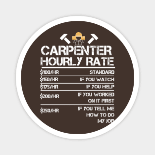 Carpenter Hourly Rate Funny Carpentry Gift Magnet